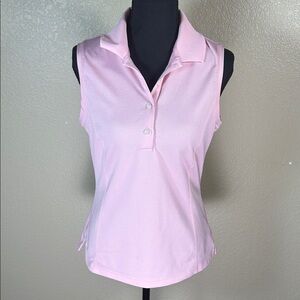 Adidas Sleeveless Polo Tank Top in Light Pink Size Medium Golf Tennis